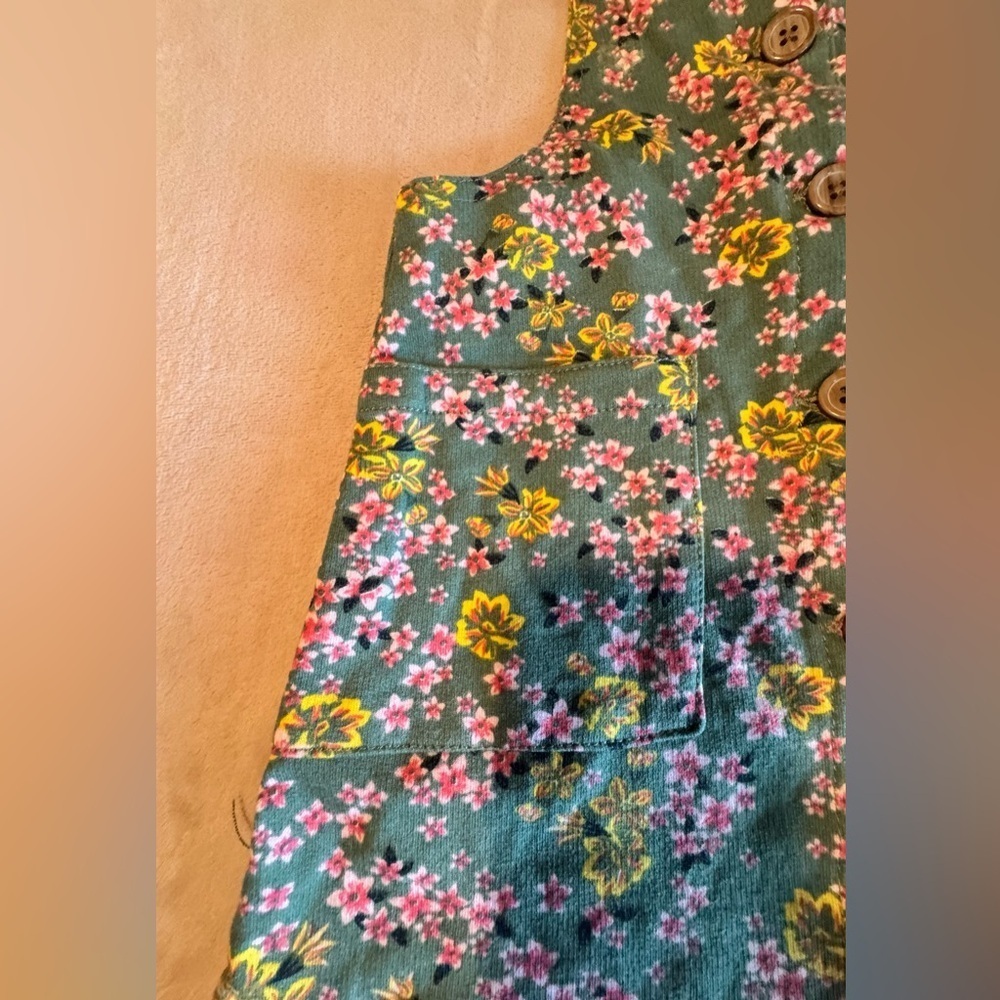 Floral Green Kids Suspenders Size 5 - Picture 6 of 7